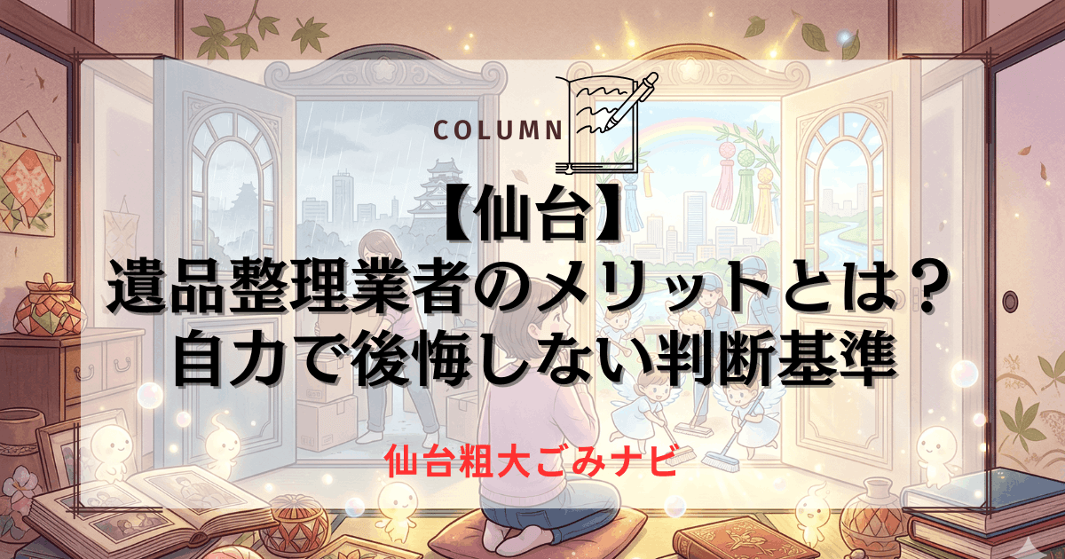 遺品整理業者のメリットとは？自力で後悔しない判断基準【仙台】