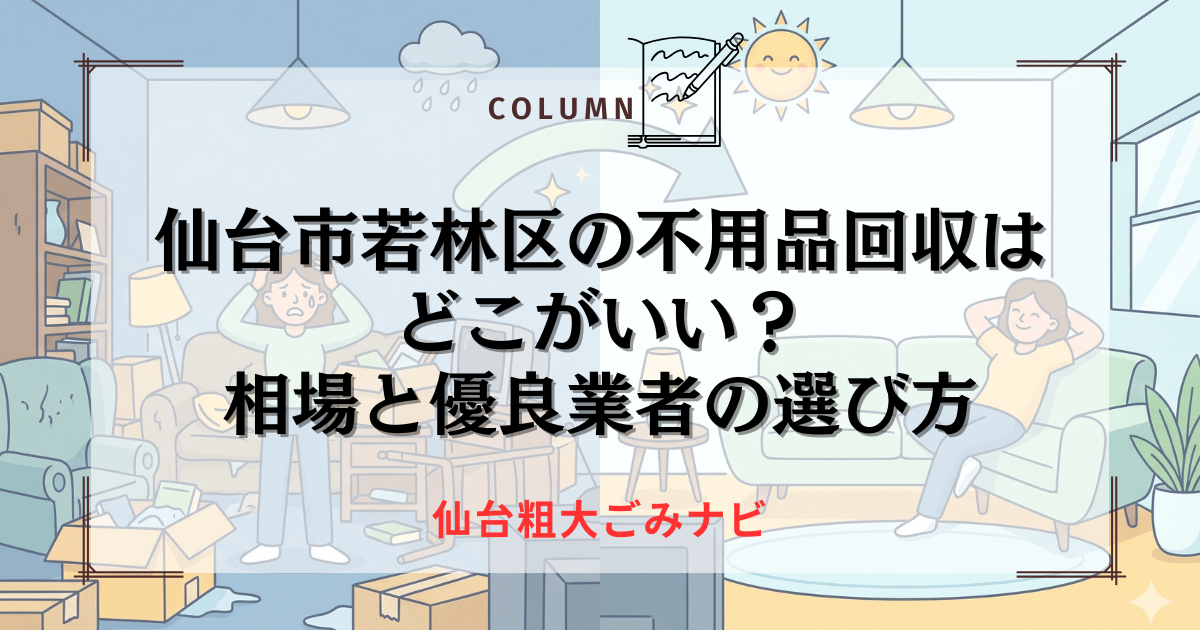 仙台市若林区の不用品回収はどこがいい？相場と優良業者の選び方
