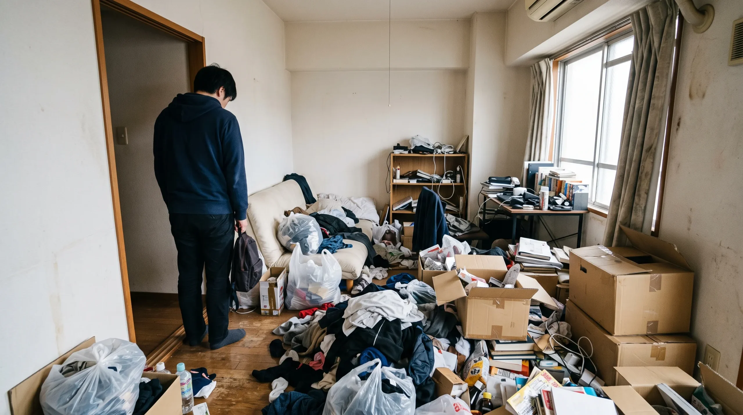足の踏み場がない部屋